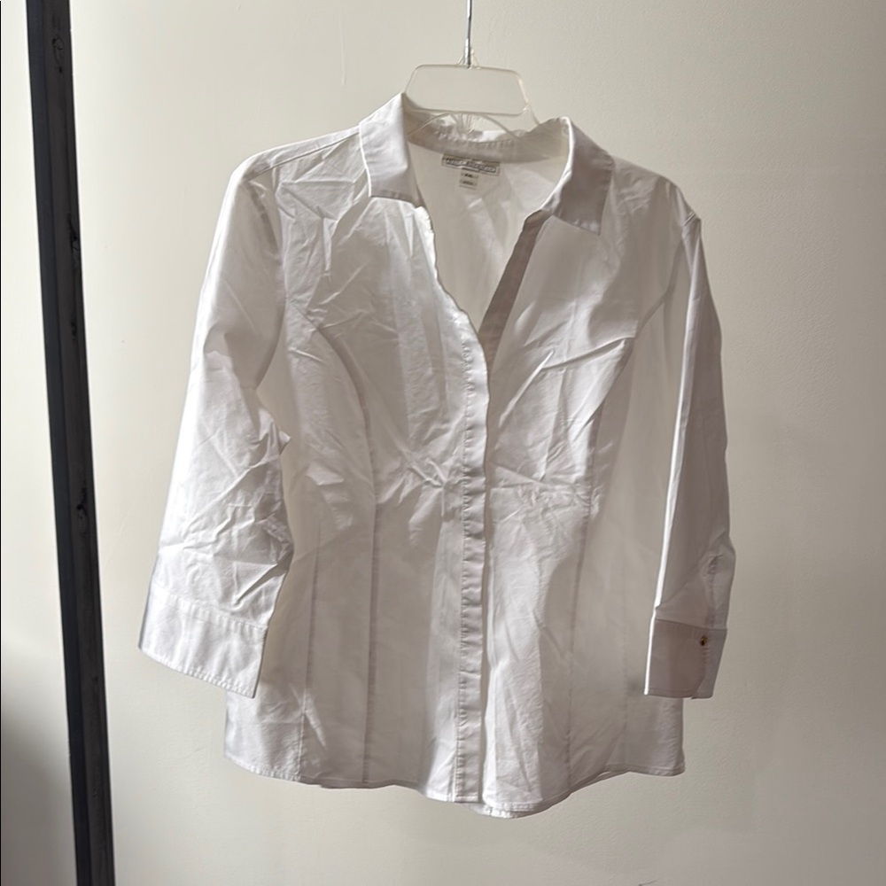 Dana Buchman White Button Down Shirt